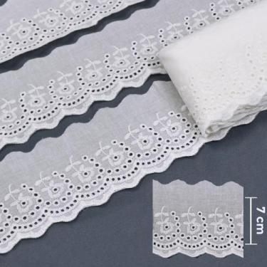 Imagem de Bordado Inglês BA022 Branco - 7 cm - 100% Algodão - Arte Punto