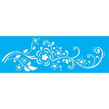 Imagem de Stencil Opa 10 x 30 cm - Arabesco Floral II - 1460 - Opa Criando Arte
