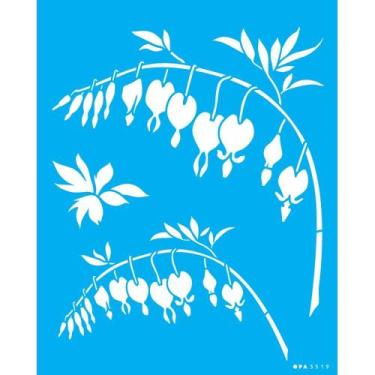 Imagem de Stencil Opa 20 x 25 cm - Flor Coração Sangrento - 3519 - Opa Criando A