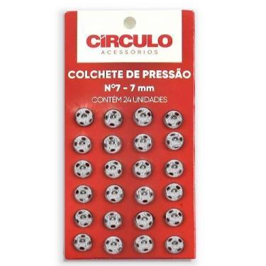 Imagem de Colchete de Pressão Nº 07 - 24 Unidades - CÍRCULO, 10 - PRATA