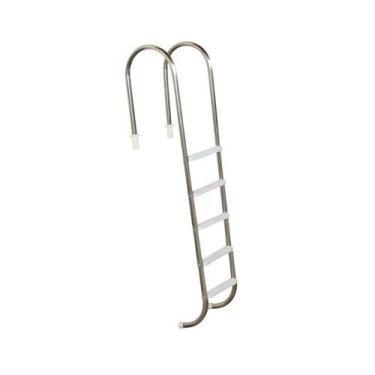 Imagem de Escada para Piscina Marinheiro 1 1/2'' em Aço Inox 5 Degraus Anatômico
