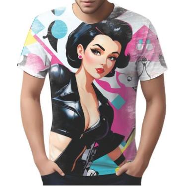 Imagem de Camiseta Camisa Tshirt Pin Up Mu.lher Morena Pop Art Moda 12 - Enjoy S