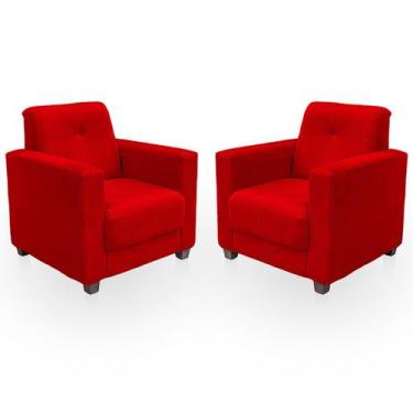 Imagem de Kit Poltrona Cadeira para Sala Confortável Reforçada Veneza Suede - Be