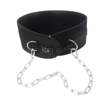 Imagem de rockible Cinto de mergulho para levantamento de peso com cinto de puxar de corrente Cinto de mergulho para exercícios de musculação Agachamento Academia em