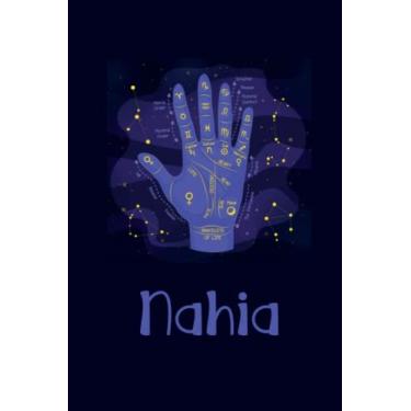 Imagem de Nahia Notebook: Blue Hand With Zodiac Symbols Ribbon Ruled Paper Notebook Journal Blank Wide Lined Workbook for Girls Boys Kids Teens Students.
