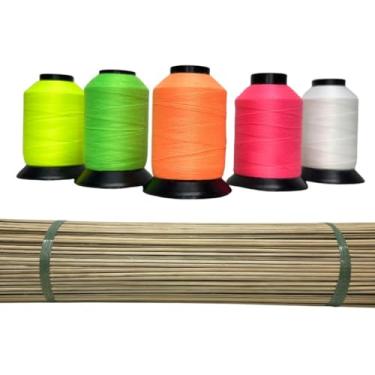 Imagem de Kit para Pipa com 100 Varetas de 80cm e Linha de Poliéster 2000m, Multicolorido