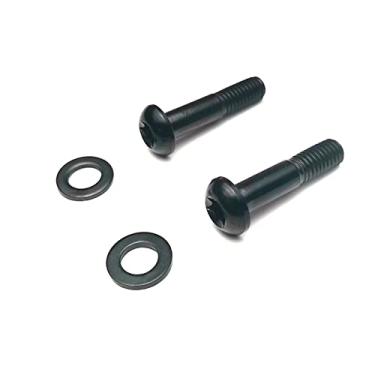 Imagem de takewell Parafusos de disco de montagem plana de titânio T25 para SRAM Suporte de pinça de disco de montagem plana, M5, 15-42 mm, 2 peças, 2 arruelas planas de titânio (preto-17 mm)