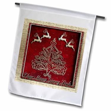 Imagem de 3dRose fl_37024_1 Chuc Mung Giang Sinh, Feliz Natal em vietnamita, bandeira de jardim de rena, 30,5 x 45,7 cm