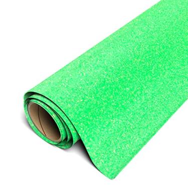 Imagem de Siser Glitter HTV Rolo de 3,5 m x 5 m - Ferro em vinil de transferência de calor (verde neon)