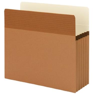 Imagem de Smead Bolso de arquivo fácil de segurar, aba de corte reto, expansão de 13 cm, tamanho carta, redrope, 4 por pacote (73219)