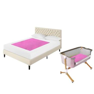 Imagem de Protetor Lavável para Colchão Geriátrico 100x70 cm - Absorvente e Impermeável - 1 peça (Rosa)