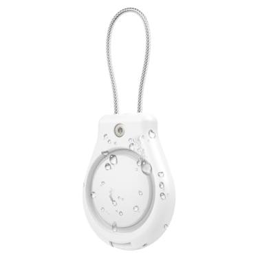 Imagem de Inesore Pacote com 1 porta-chaves IPX8 impermeável AirTag, capa de bloqueio de etiqueta de ar com cabo de arame compatível com Apple AirTags, porta-chaves ultra durável antiperda para bagagem, cão,