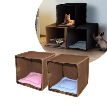 Imagem de Casa Para Gatos Arranhador Brinquedo Toca Antiestresse Casinha Ninho c