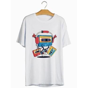 Imagem de Camiseta Estampada Frente Fita Cassete Musica Vintage Old School-Masculino