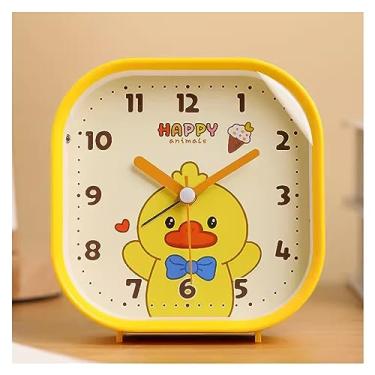 Imagem de LICONG-2020 Despertador super alto, despertador de desenho animado, sem tique-taque com luz noturna, despertador de 10 cm, relógio operado por bateria para cabeceiras de cama, sala de estar, relógios