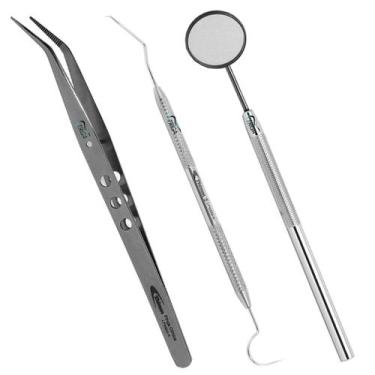 Imagem de Kit Clinico Odontológico (Sonda Exploradora N5, Pinça Clinica 16 cm, E