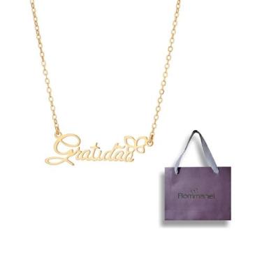 Imagem de Colar Rommanel Banhado Ouro Gratidão Com Sacola 532577