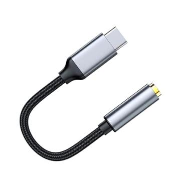 Imagem de Adaptador de entrada de fone de ouvido de áudio auxiliar para USB C de 3,5 mm 1/20.3 cm, tipo C/USBC para conversor auxiliar para iPhone 15/16, iPad, MacBook, Samsung Galaxy, Google Pixel, Moto, LG,