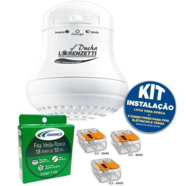 Imagem de Kit Chuveiro Elétrico Maxi Ducha Ultra 5500W 220v Lorenzetti + Conecto