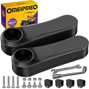 Imagem de OMEIPMEO Apoio de braço do banco traseiro do carrinho de golfe com suporte de copo, kit de descanso de braço de carrinho de golfe serve para assento traseiro com tubo quadrado de 2,5 cm, evita