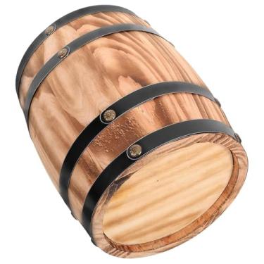 Imagem de Ioensy Oak Wine Barrel Whisky Bucket Dispenser Acessórios, de porto de porto de porto de vinho Grande capacidade de bebida, mel, casa, Marrom, M
