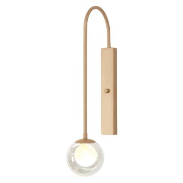 Imagem de Arandela Parede Globo Duplo Vidro Base Retangular Champagne