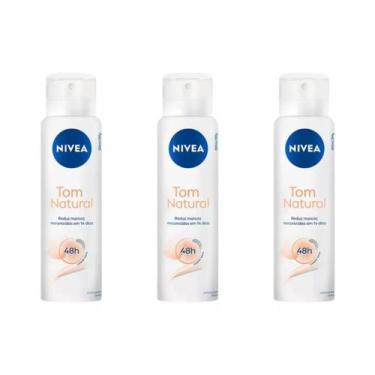 Imagem de Kit 3 Antitranspirante em Aerossol Nivea Tom Natural 150 Ml