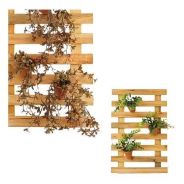 Imagem de Estante Floreira Vertical De Madeira 3 Peças Para Jardim