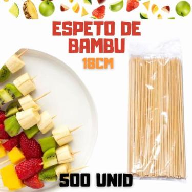 Imagem de Palito Espeto Bambu Petisco lanches, 18cm Pct 500 Unid - SEKI