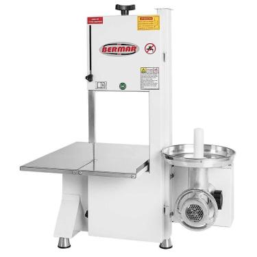 Imagem de Serra Fita De Bancada Com Moedor De Carne Bm106 Bermar Serra Lâmina 1,74m Inox Bivolt