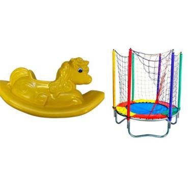 Imagem de Pula Pula infantil pequeno 1,40m Playground+ Unicórnio Gangorra Infant