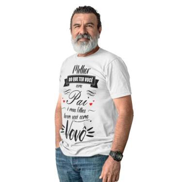 Imagem de Camiseta Vovô Dia Dos Pais Frase Avô Nomes Presente Branca - Del Franc