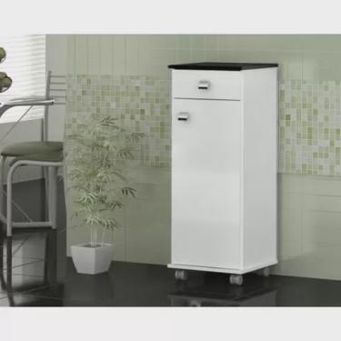 Imagem de Balcão Filtro 1 Porta 1 Gaveta Branco/Preto Bianca