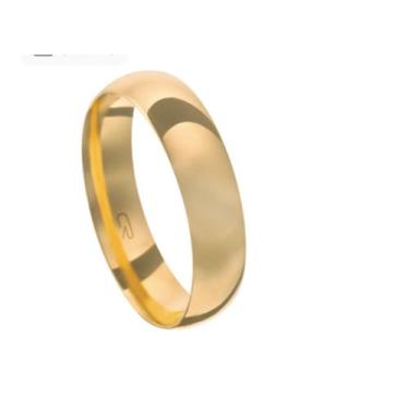 Imagem de Par aliança noivado casamento ouro18kl 750 abaulada polida - Atlântica