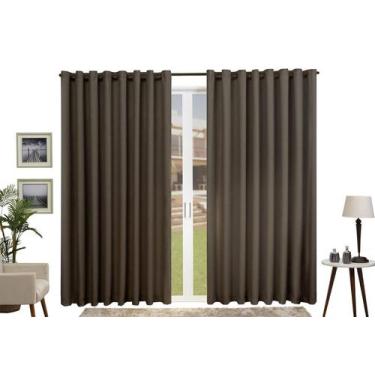 Imagem de Cortina  Lisa Corta Luz Ilhós tabaco 4,00x2,80 - Empório Luz, Tabaco