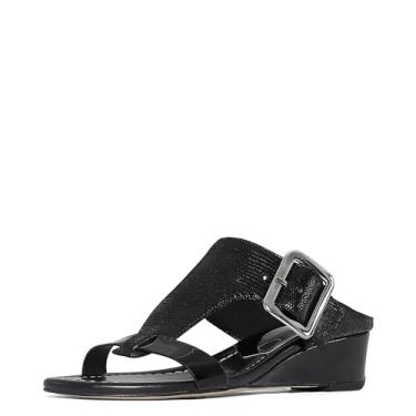 Imagem de Donald Pliner Sandália feminina casual de cunha baixa, Preto, 5.5