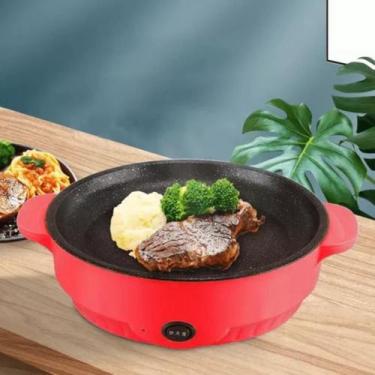 Imagem de Frigideira Elétrica Antiaderente de Cozinha Portátil Assadeira Alta Ca