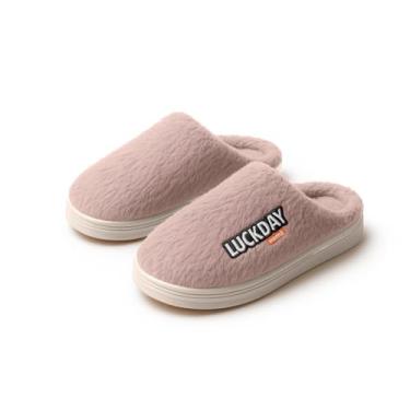 Imagem de Pantufa Feminina Luckday Atoalhada Macia Quentinha Solado Antiderrapante (Rosa, BR, Adulto, Faixa Numérico, 34, 35)