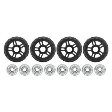 Imagem de Bagagem Swivel Wheels Substituição Baixo Ruído Resistente Isolamento Térmico Leve Retardante Chama Mala Rodas para Manutenção Bagagem Material PVC Liga de alumínio 4Pcs