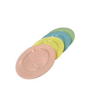 Imagem de Prato Colorido Infantil  Cor Sortida 20cm 4 Unidades - ECOS