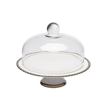 Imagem de Suporte para Bolo Bolo carrinho de comida capa sobremesa placa de bolo com cobertura de vidro alto pé bolo comida expositor para festa de casamento Suporte para Sobremesa