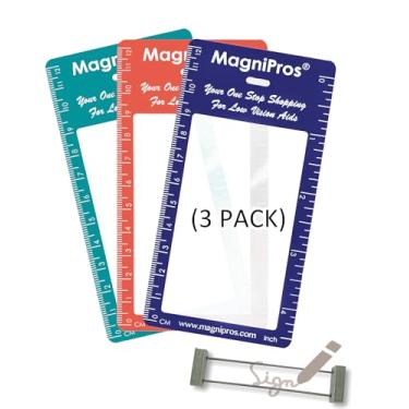 Imagem de Magdepo Lupa de marcador de livro 3X, lente de PVC Fresnel para leitura de bolso para baixa visão, menu, jornal, livro, etiquetas, etc. e uma ferramenta de orientação exclusiva para deficientes de