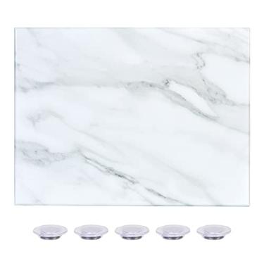 Imagem de Aitakatta Quadro magnético apagável a seco com impressão de mármore, quadro branco decorativo de 30 x 40 cm para parede com design, quadro apagável a seco sem moldura para parede, ímãs incluídos (DLS, 4030, 1 peça)