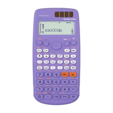 Imagem de Calculadoras científicas, calculadora de matemática rosa IPepul com função 417, bateria solar e visor de 4 linhas, material escolar para professores do ensino médio (roxo 991ES Plus)