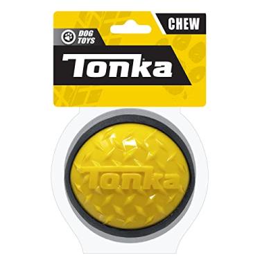 Imagem de Brinquedo de cachorro Nerf Dog diamante clad bola, leve, durável e resistente à água, 10 cm, para raças médias/grandes, unidade única, amarelo/preto, 5029