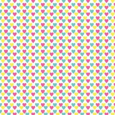 Imagem de Papel De Parede Branco Adesivo Corações Colorido Decorativo