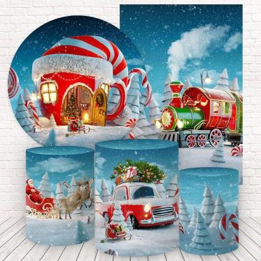 Imagem de Kit 2 Painéis E Capas 3D Sublimado Natal Fkpc-1023