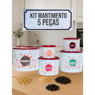 Imagem de Potes para Mantimentos Elegantes  Linha Floral Premium 5 PEÇAS - BERIN