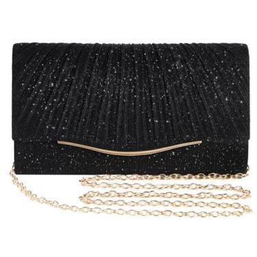 Imagem de Bolsa embreagem LovyoCoco para mulheres, formal, elegante, preta