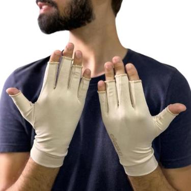 Imagem de Luva Curta com proteção solar máxima UV50+ ELLEPSUN, Bege, M